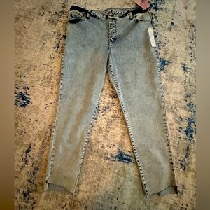 Acid Washed Straight Leg Jeans